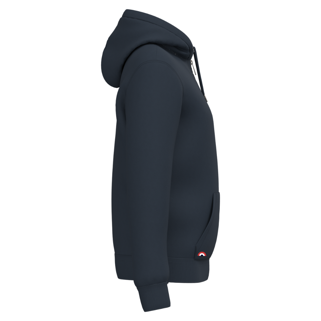 Sweat Adulte Capuche Zippé Sherpa Pepouze Culture Bleu