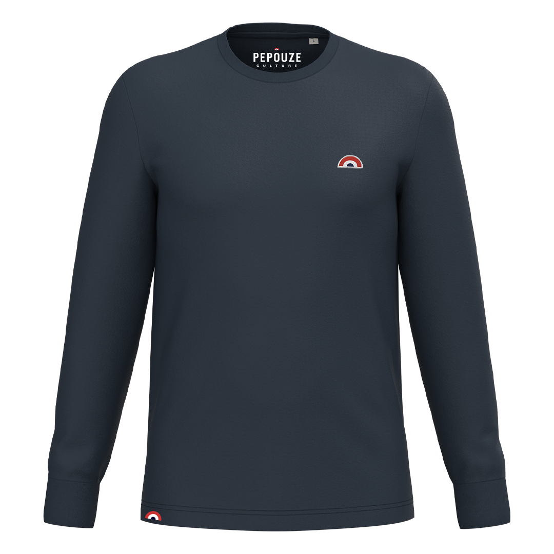 Tee-Shirt Manches Longues Adulte Arc-en-Ciel Bleu Marine