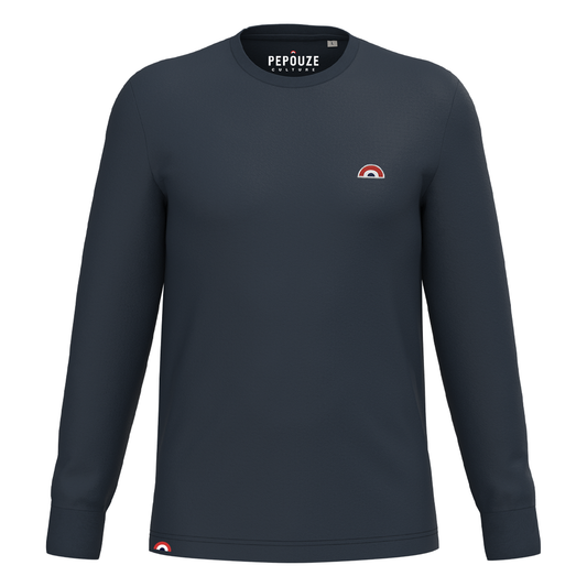 Tee-Shirt Manches Longues Adulte Arc-en-Ciel Bleu Marine