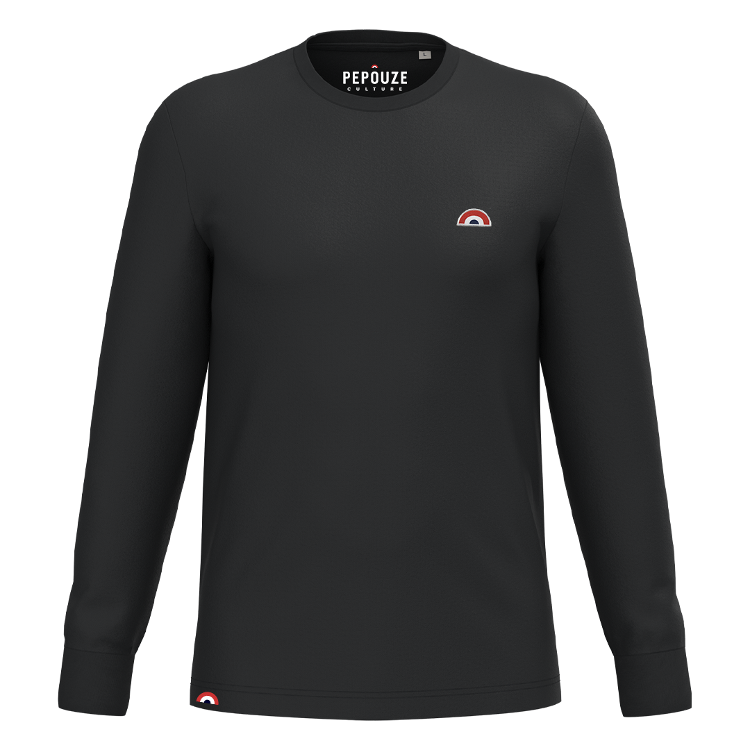 Tee-Shirt Manches Longues Adulte Arc-en-Ciel Noir