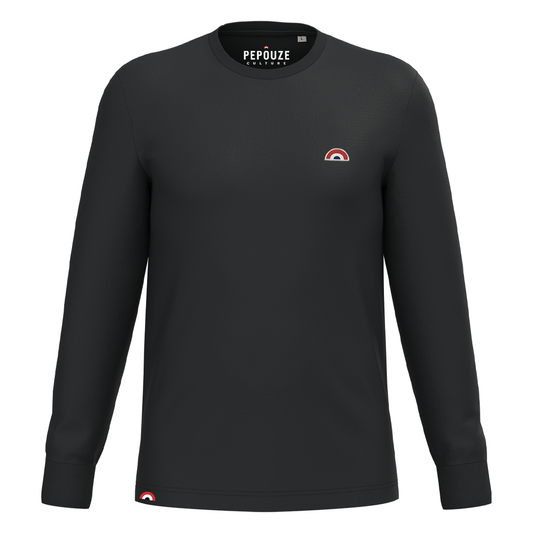 Tee-Shirt Manches Longues Adulte Arc-en-Ciel Noir